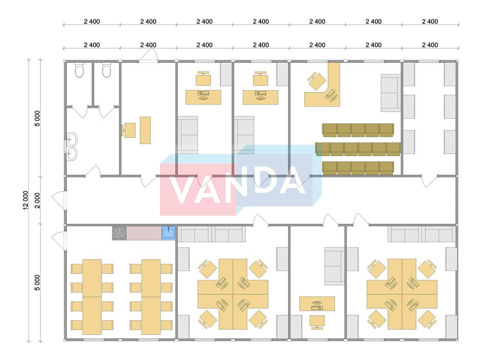 Проект офисного здания 12x16,8 Панели МДФ купить в Москве с доставкой